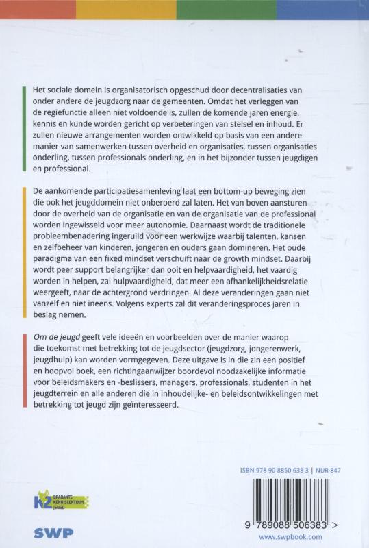 Achterkant van Om de jeugd