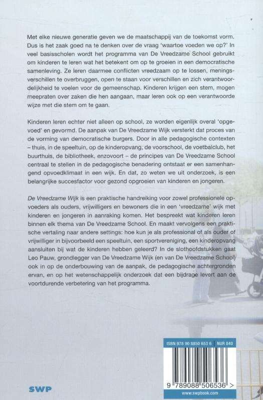 Achterkant van De vreedzame wijk