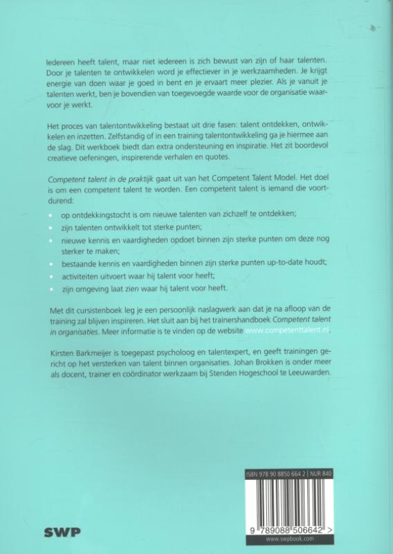 Achterkant van Cursistenboek