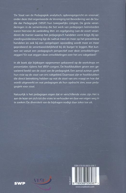 Achterkant van De staat van de pedagogiek