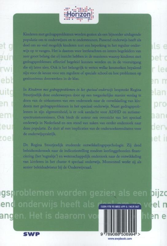 Achterkant van Kinderen met gedragsproblemen in het speciaal onderwijs
