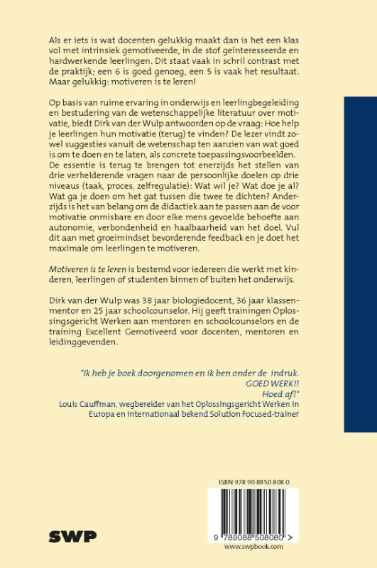 Achterkant van Motiveren is te leren