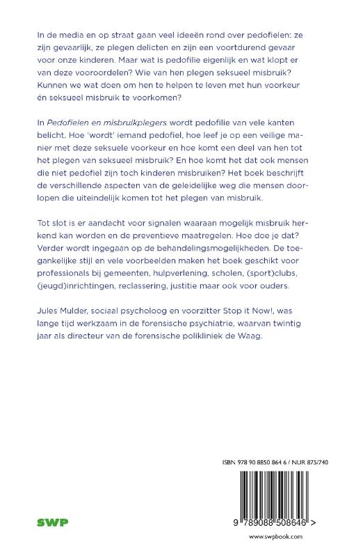 Achterkant van Pedofielen en misbruikplegers