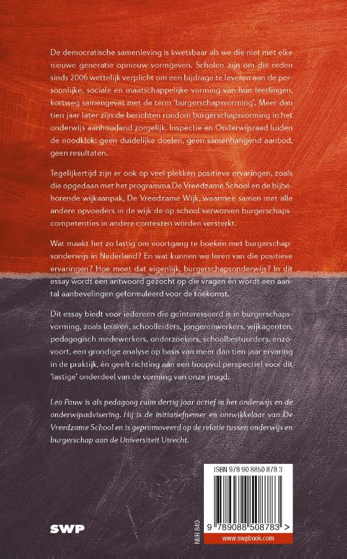 Achterkant van Burgerschapsvorming op weg naar volwassenheid