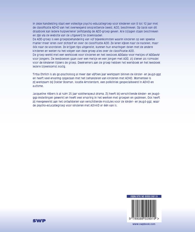 Achterkant van Therapeutenhandleiding ADD