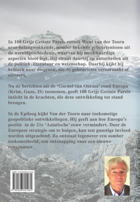 Achterkant van 100 grijs getinte parels