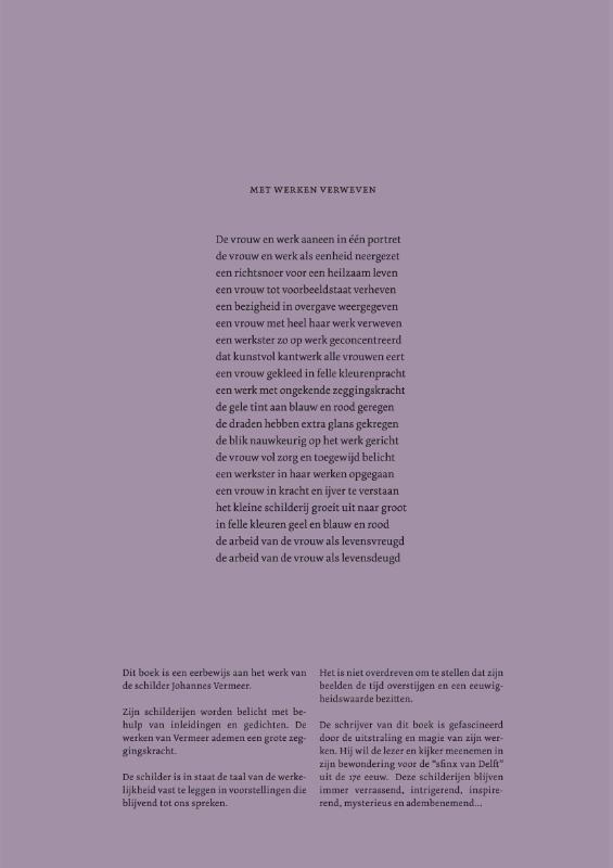 Achterkant van tot eer van Vermeer