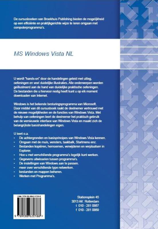 Achterkant van MS WINDOWS VISTA NL