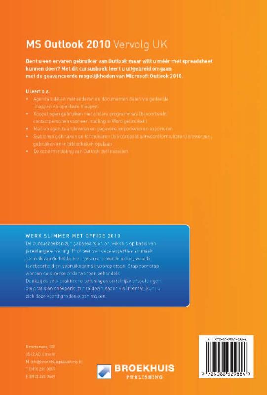 Achterkant van Outlook 2010 UK