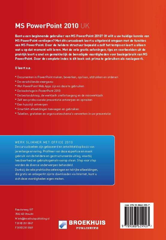 Achterkant van PowerPoint 2010 UK