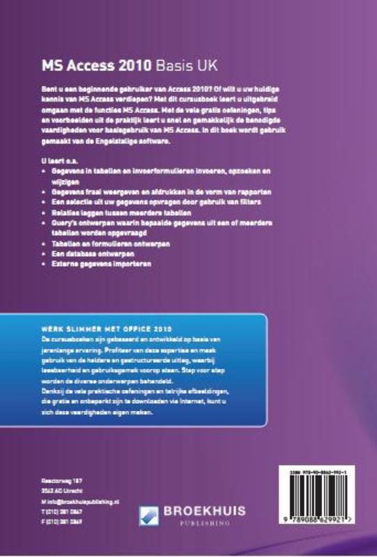 Achterkant van Access 2010 Basis Uk