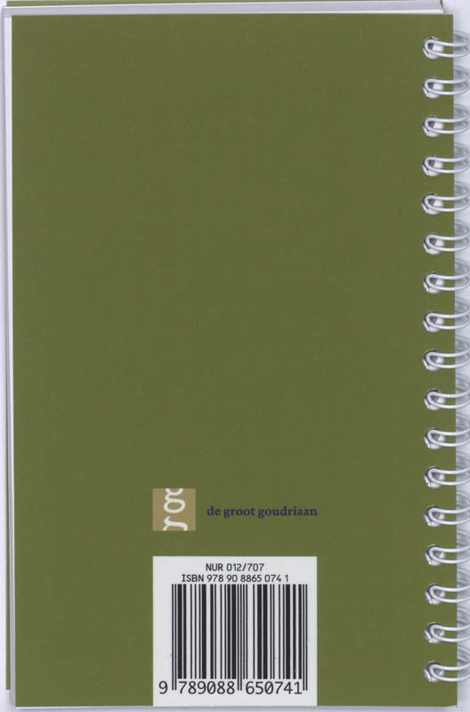 Achterkant van Preeknotitieboek los exemplaar