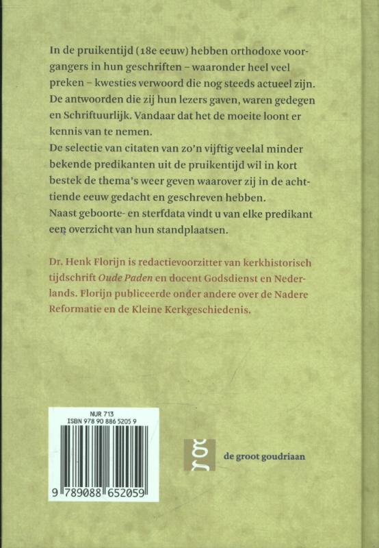 Achterkant van Predikanten in de pruikentijd