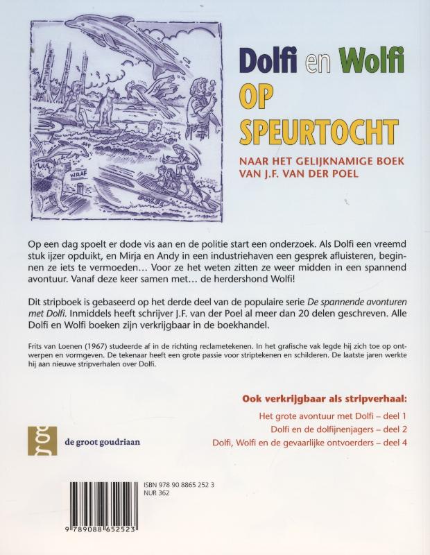 Achterkant van Dolfi en Wolfi op speurtocht