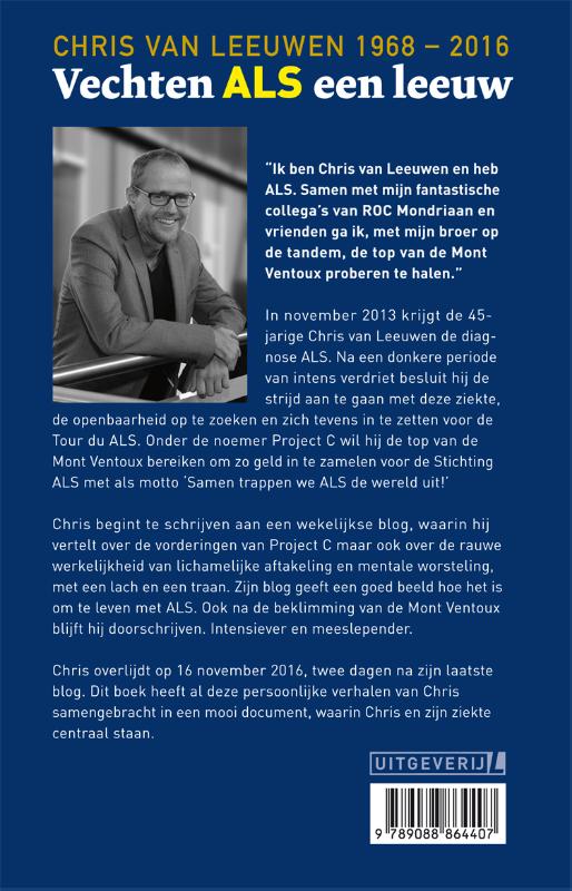 Achterkant van Vechten ALS een leeuw