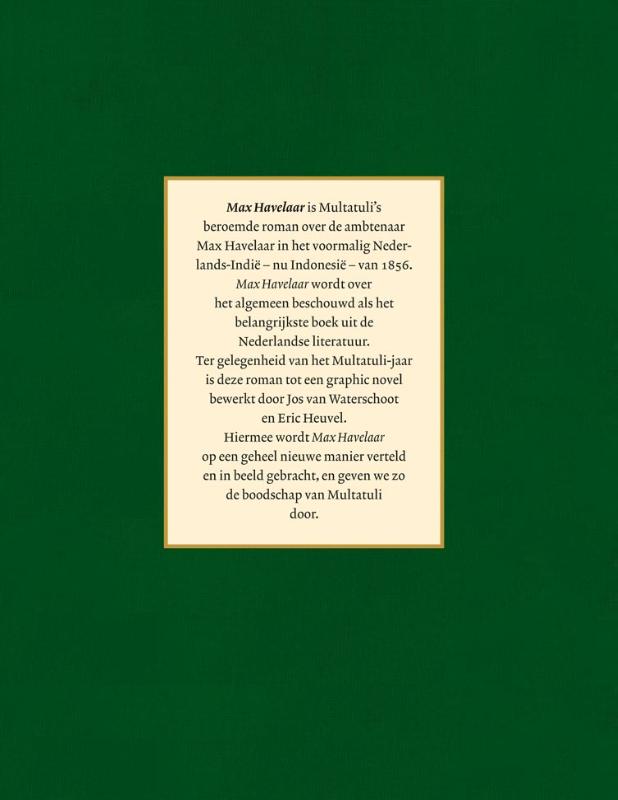 Achterkant van Max Havelaar-De graphic novel