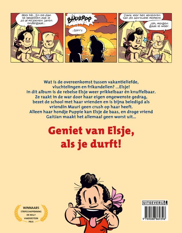 Achterkant van Vrij Blij
