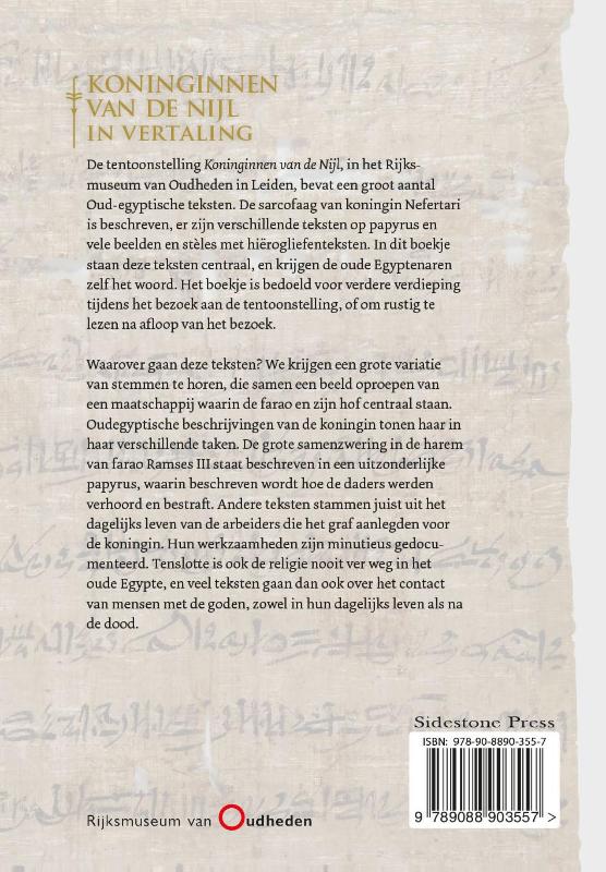 Achterkant van Koninginnen van de Nijl in vertaling