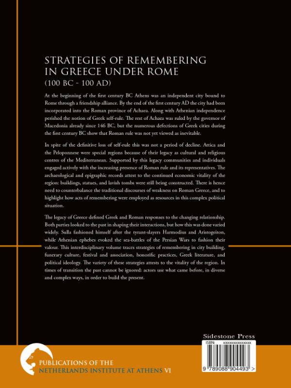 Achterkant van Strategies of remembering in greece under Rome 100 bc - 100 ad