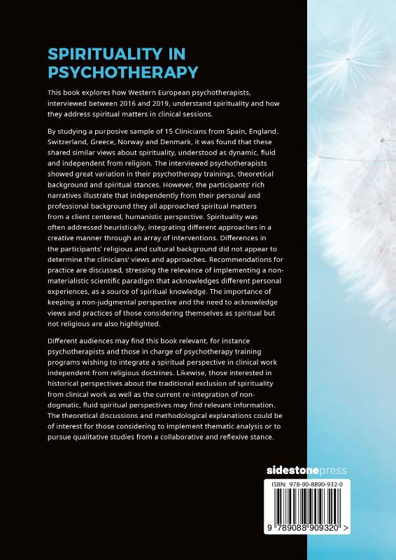 Achterkant van Spirituality in Psychotherapy