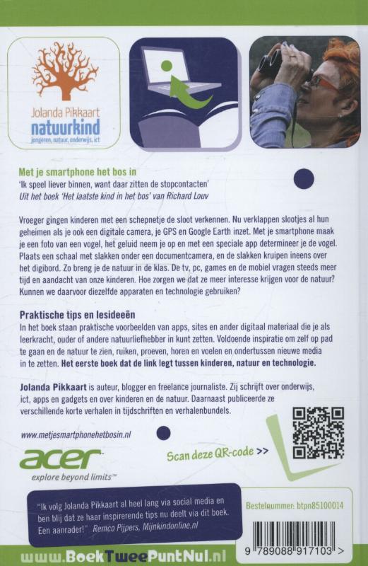 Achterkant van Met je smartphone het bos in