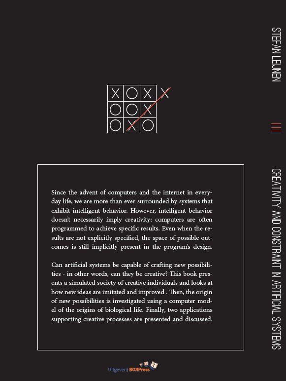 Achterkant van Creativity and constraint in artificial systems