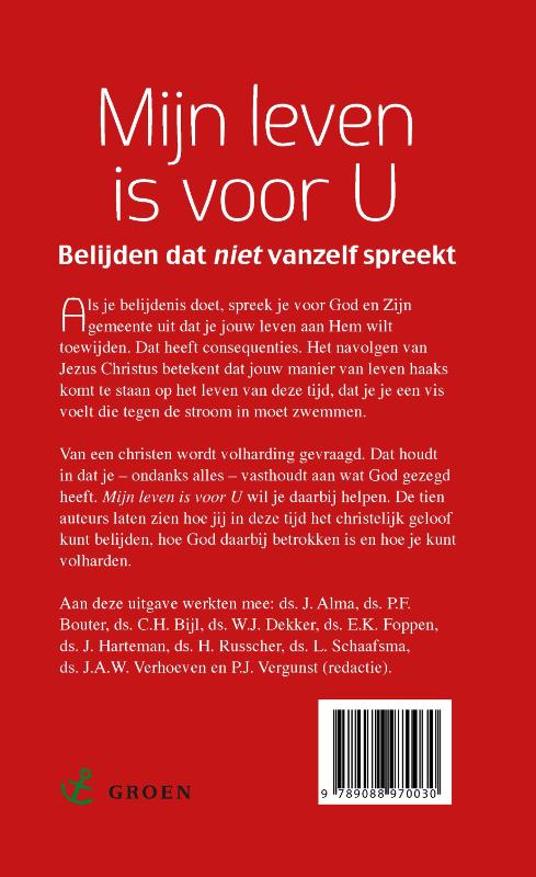 Achterkant van Mijn leven is voor U