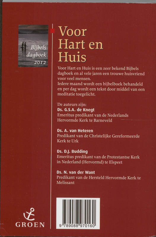 Achterkant van Bijbels dagboek 2012