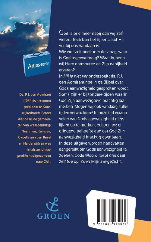 Achterkant van Hij is niet ver