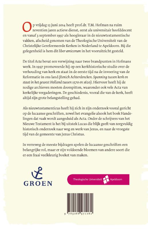 Achterkant van Acta