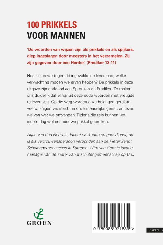 Achterkant van 100 prikkels voor mannen
