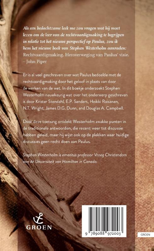 Achterkant van Rechtvaardigmaking