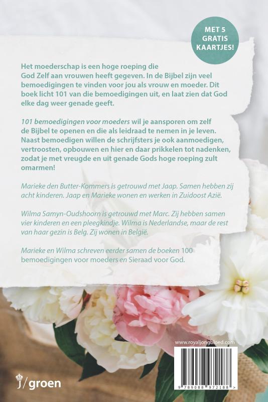 Achterkant van 101 bemoedigingen voor moeders