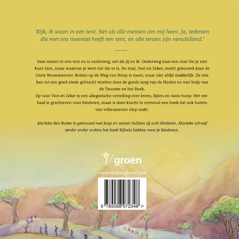 Achterkant van Op naar Vast en Zeker