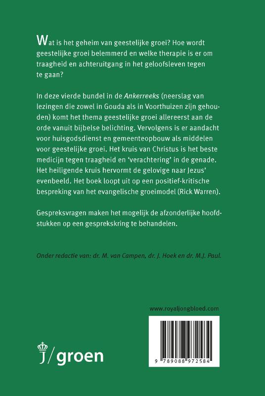 Achterkant van Geestelijke groei, principe en praktijk