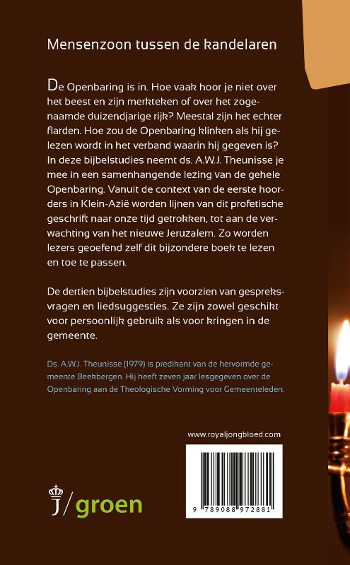 Achterkant van Mensenzoon tussen de kandelaren