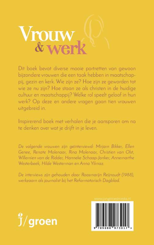 Achterkant van Vrouw en werk