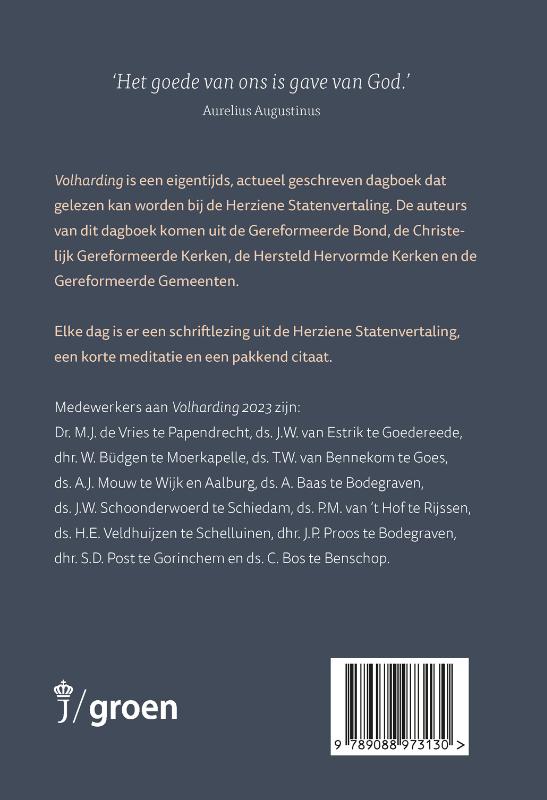 Achterkant van Volharding 2023