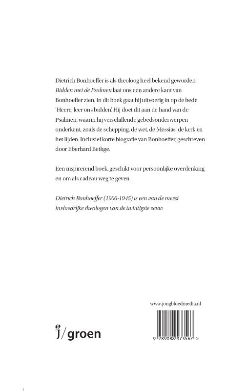 Achterkant van Bidden met de Psalmen