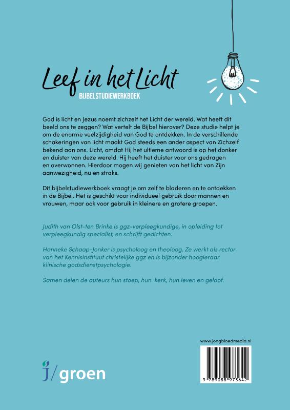 Achterkant van Leef in het Licht