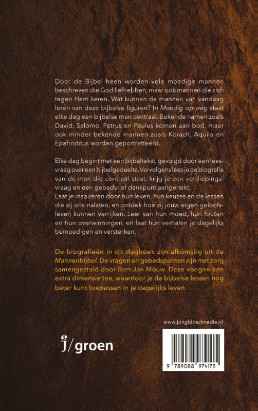 Achterkant van Moedig op weg