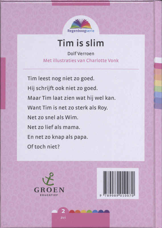 Achterkant van Tim is slim