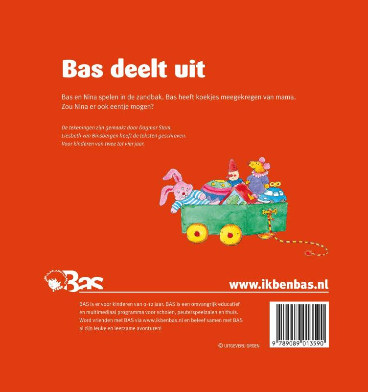 Achterkant van Bas deelt uit