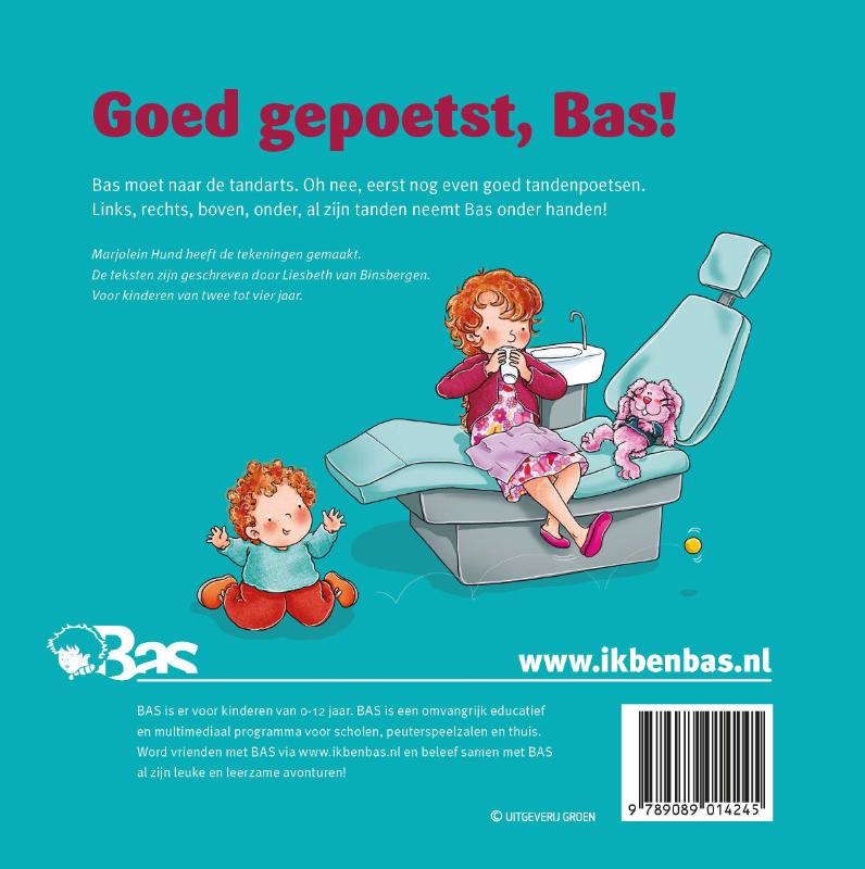 Achterkant van Goed gepoetst, Bas!