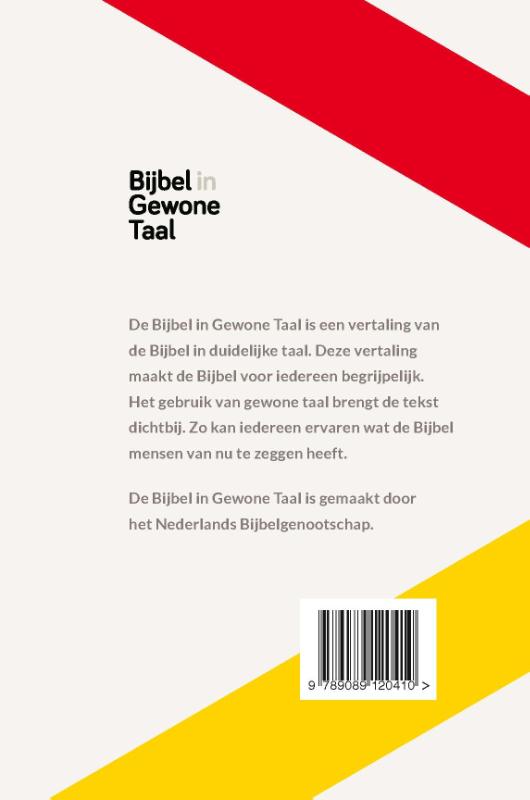 Achterkant van Bijbel in gewone taal