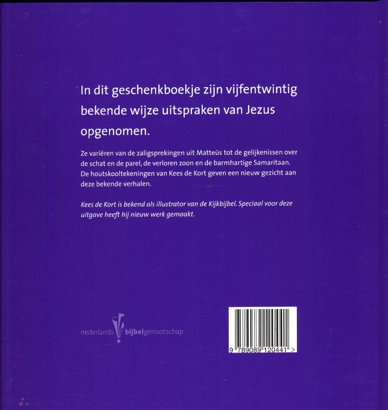 Achterkant van Wijze woorden van Jezus