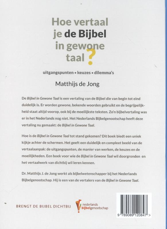 Achterkant van Hoe vertaal je de Bijbel in gewone taal?