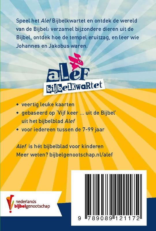 Achterkant van Alef Bijbelkwartet