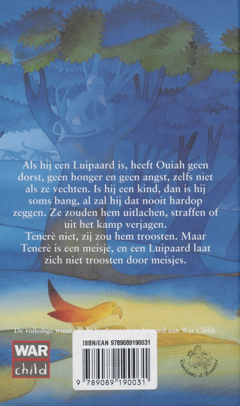 Achterkant van Ouiah die soms een luipaard was