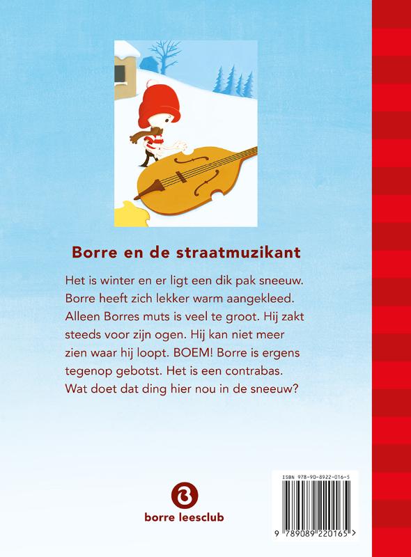 Achterkant van Borre en de straatmuzikant